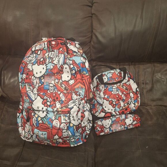 Sanrio Hello Kitty 3 Piece Backpack & Lunch Box Pencil Case Set School B… - Picture 10 of 10